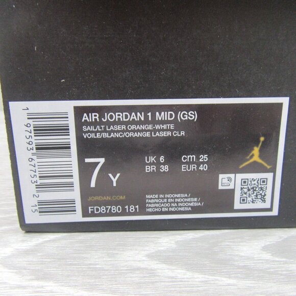 Air Jordan 1 Mid Sail White Sneakers GS Size 7Y / Womens Size 8.5 NEW - Picture 13 of 13